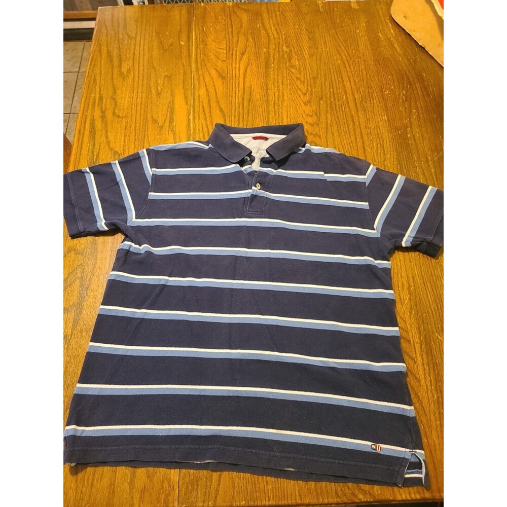 Wrangler Shirt Adult Large Blue & White Polo Timber Creek Outdoor Casual